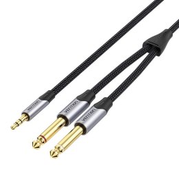 Kabel audio mini jack 3.5mm do 2x 6.5mm Vention BARHG 1.5m (szary)