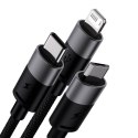 Kabel szybkiego ładowania Baseus StarSpeed USB do M+L+C 3.5A 0.6M(BLack)