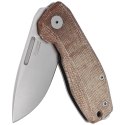 Nóż składany LionSteel Nano Natural Canvas Micarta, Satin MagnaCut (NA01 CVN)