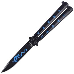 Nóż składany motylek Martinez Albainox Balisong Night Fighter II, Black Decorated (02104)