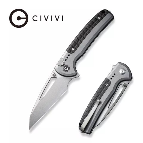 Nóż składany Civivi Sentinel Strike Gray Aluminium / Black FRN, Stonewashed K110 (C22025B-2)