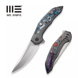 Nóż składany WE Knife Merata LE No 245/310 Titanium / Nebula Fat Carbon Fiber, Hand Rubbed Satin CPM 20CV by Anton Tkachenko (WE