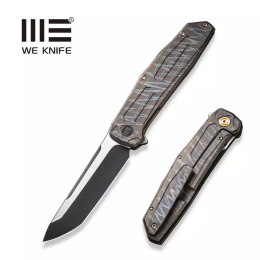 Nóż składany WE Knife Shadowfire Tiger Stripe Titanium, Black Stonewashed / Satin CPM 20CV by Rafal Brzeski (WE22035-4)