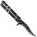 Nóż składany motylek Martinez Albainox Flamas Black Aluminium, Black 3Cr13Mov (02138)