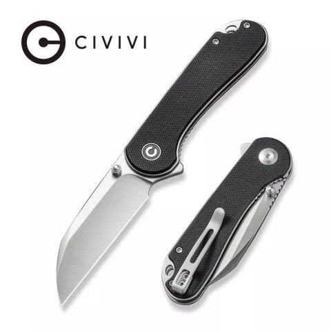 Nóż składany Civivi Elementum Wharncliffe Black G10, Satin Nitro-V (C18062AF-1)