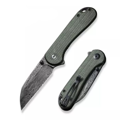 Nóż składany Civivi Elementum Wharncliffe Green Canvas Micarta