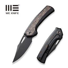 Nóż składany WE Knife Nefaris LE No 077/155 Black Titanium / Copper Foil / CF, Black Stonewashed CPM 20CV (WE22040F-1)