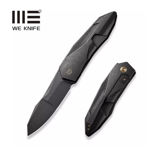 Nóż składany WE Knife Solid Black Titanium, Black Stonewashed CPM 20CV by Gustavo T. Cecchini (WE22028-1)