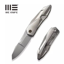 Nóż składany WE Knife Solid Polished Bead Blasted Titanium