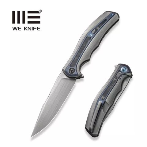 Nóż składany WE Knife Zonda Gray Hand Rubbed Titanium / Marble Carbon Fiber, Gray Hand Rubbed CPM 20CV by Kellen Bogardus (WE220