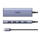 Adapter HUB UGREEN Revodok CM511 USB-C do HDMI, 3x USB-A 3.0, SD/TF