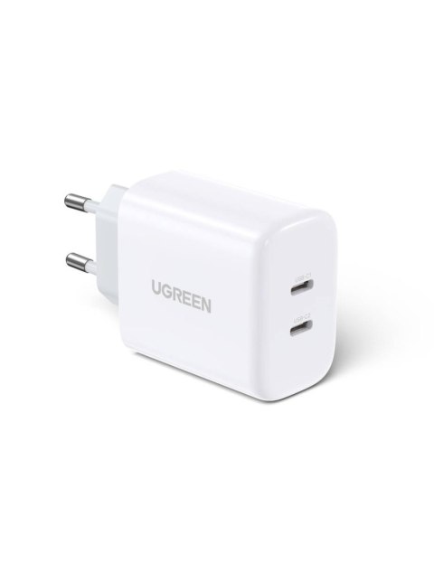 Ładowarka sieciowa UGREEN CD243, 2x USB-C, 40W (biała)