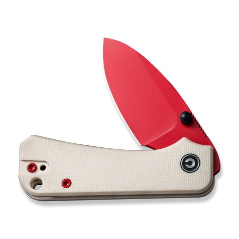 Nóż składany Civivi Baby Banter Ivory G10, Red Painted Nitro-V by Ben Petersen (C19068S-7)
