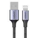 Kabel Lightning do USB UGREEN 2.4A US199, 1m (czarny)