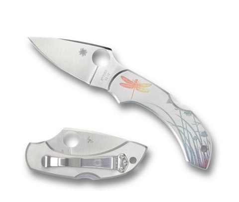 Nóż składany Spyderco Dragonfly Tattoo Stainless, Satin Plain VG-10 by Sal Glesser (C28PT)