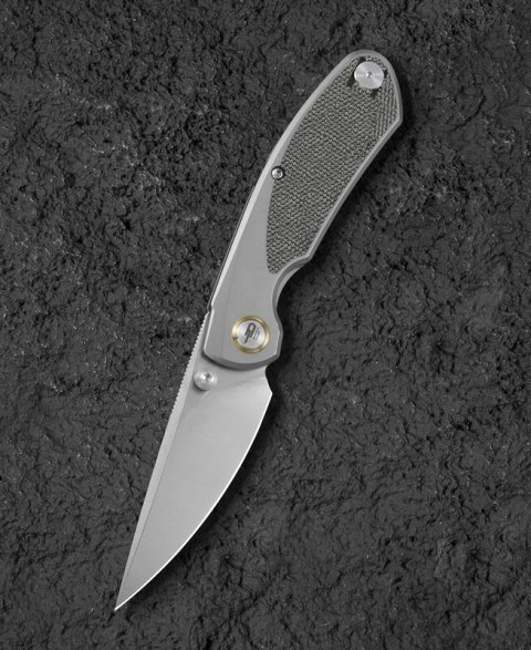 Nóż składany Bestech Lito Titanium / Black Canvas Micarta, Satin M390 by Ostap Hel (BT2307A)