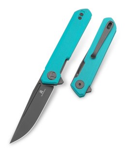 Nóż Bestechman Mini Dundee Tiffany Blue G10, Grey DLC D2 by Ostap Hel (BMK03E)