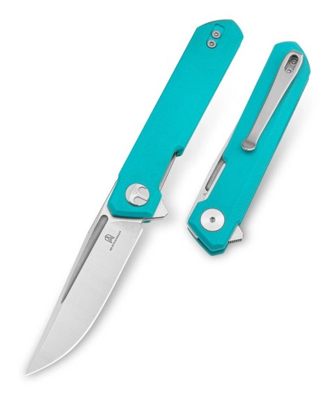 Nóż Bestechman Mini Dundee Tiffany Blue G10, Stonewashed / Satin D2 by Ostap Hel (BMK03C)