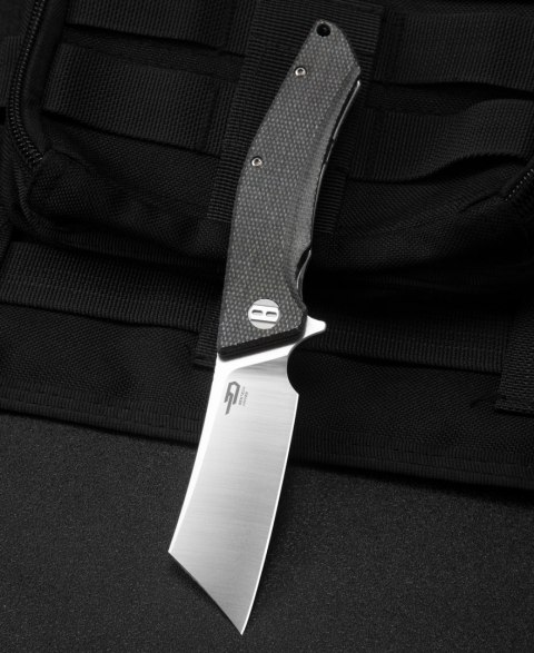 Nóż składany Bestech Cubis Black Micarta, Stonewashed/Satin D2 (BG42A)