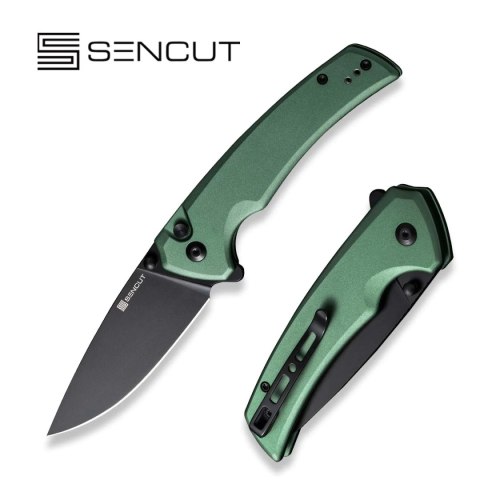 Nóż składany Sencut Serene Green Aluminium, Black D2 (S21022B-5)