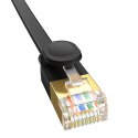 Płaski kabel sieciowy Baseus Ethernet RJ45, Gigabit, Cat.7, 2 m (czarny)