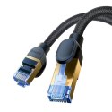 Kabel sieciowy w oplocie kat. 7 Baseus Ethernet RJ45, 10Gbps, 0,5m (czarny)