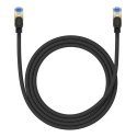 Kabel sieciowy w oplocie kat. 7 Baseus Ethernet RJ45, 10Gbps, 1,5m (czarny)