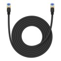 Kabel sieciowy w oplocie kat. 7 Baseus Ethernet RJ45, 10Gbps, 5m (czarny)