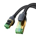 Kabel sieciowy w oplocie kat. 8 Baseus Ethernet RJ45, 40Gbps, 0,5m (czarny)