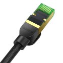 Kabel sieciowy w oplocie kat. 8 Baseus Ethernet RJ45, 40Gbps, 1m (czarny)