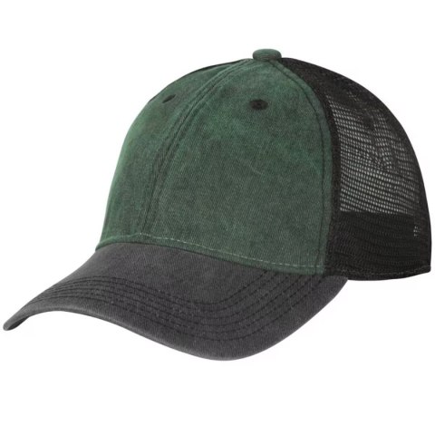 Czapka z daszkiem Helikon Trucker Plain Cotton/Poliester Washed Dark Green/Washed Black