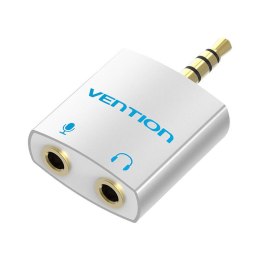Adapter audio Vention BDBW0 4-biegunowy 3,5mm męski na 2x 3,5mm żeński 0,25m srebrny