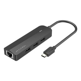 Hub USB-C do 3x USB 2.0, RJ45, Micro USB Vention TGOBB 0,15m Czarny