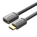 Kabel przedłużający HDMI 2.0 męski do HDMI 2.0 żeński Vention AHCBF 1m, 4K 60Hz, (czarny)