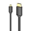 Kabel HDMI-D męski do HDMI-A męski Vention AGIBF 1m, 4K 60Hz (czarny)