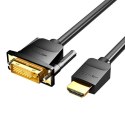 Kabel HDMI do DVI (24+1) Vention ABFBF 1m, 4K 60Hz/ 1080P 60Hz (Czarny)