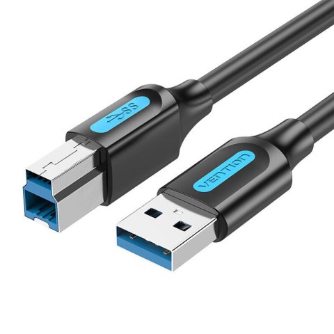 Kabel do drukarki USB 3.0 A do B Vention COOBF 2A 1m czarny PVC