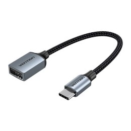 Kabel USB-C 2.0 męski na USB żeński OTG Vention CCWHB 0,15 m, 2A, szary