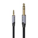 Kabel audio 3,5mm TRS do 6,35mm Vention BAUHF 1m Szary