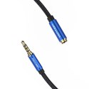 Kabel audio TRRS 3,5mm męski do 3,5mm żeński Vention BHCLG 1,5m niebieski