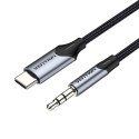 Kabel audio USB-C do 3,5mm mini jack 1m czarny