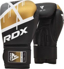 RDX F7 - RĘKAWICE BOKSERSKIE 10 ozRękawice bokserskie sparingowe złote RDX F7 - 10 oz