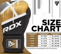 RDX F7 - RĘKAWICE BOKSERSKIE 14 ozRękawice bokserskie sparingowe złote RDX F7 - 14 oz