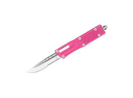 Nóż sprężynowy CobraTec Small Sidewinder Pink Drop Serrated