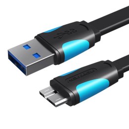 Płaski kabel USB 3.0 A do Micro B Vention VAS-A12-B200 2m czarny