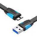 Płaski kabel USB 3.0 A do Micro B Vention VAS-A12-B150 1,5m czarny