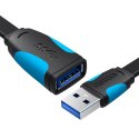 Płaski przedłużacz USB3.0 Vention VAS-A13-B300 3m czarny