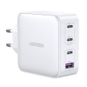 Ładowarka sieciowa UGREEN 15337 Nexode, 3xUSB-C, USB-A 3.0, PD3.0, QC4.0, GaN, 100W (biała)