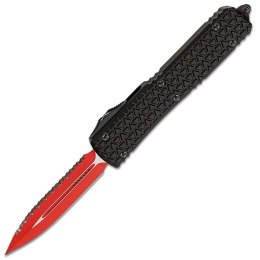 Nóż automatyczny OTF Microtech Ultratech D/E Sith Lord Signature Tri-Grip Black Aluminum, Red M390 by Tony Marfione (122-1SL)