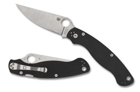 Nóż składany Spyderco Military 2 Black G10, Satin Plain CPM S30V by Sal, Eric Glesser (C36GP2)